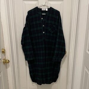 Black watch Plaid Long Sleeve night shirt